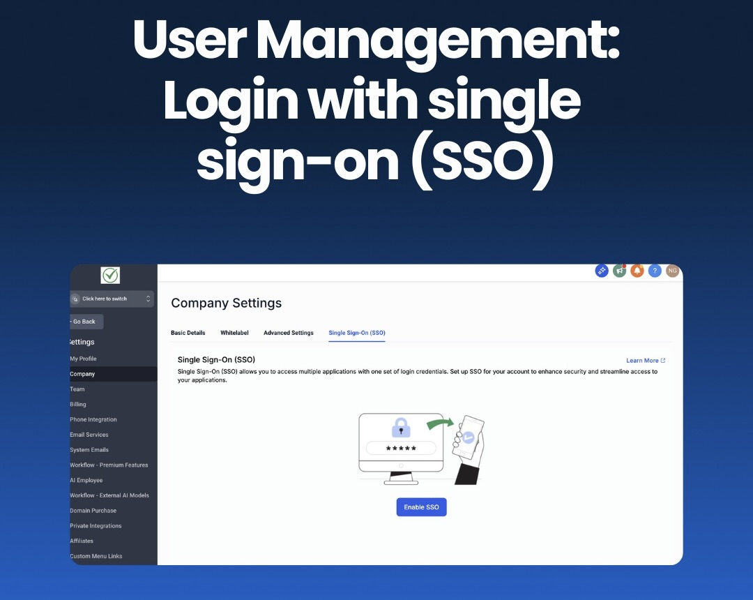 User Management: Login with Single Sign-On (SSO)