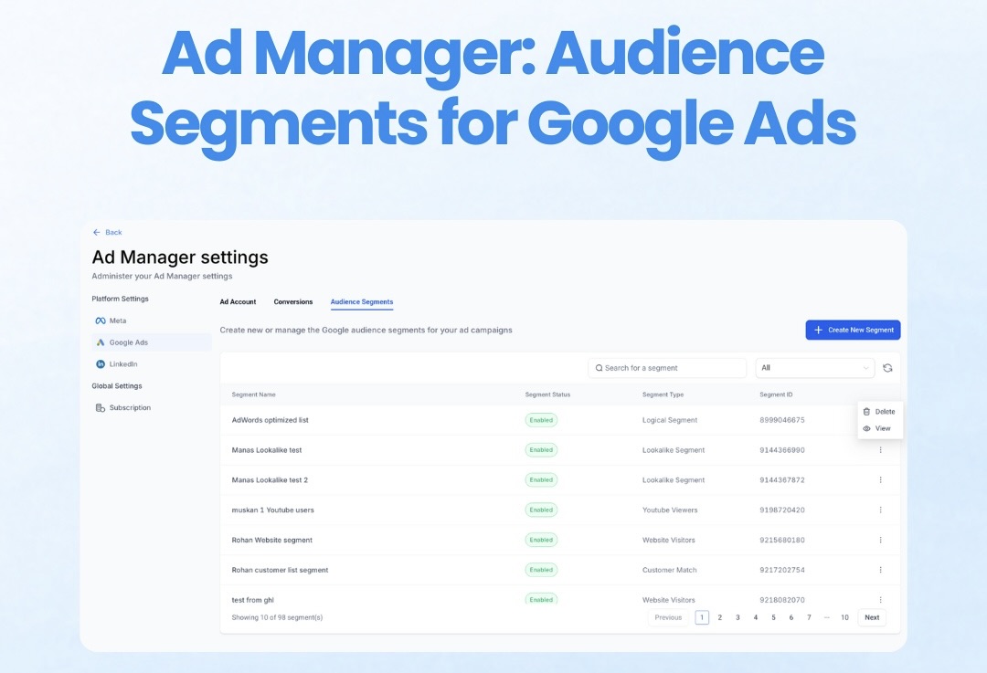 Ad Manager: Audience Segments for Google Ads