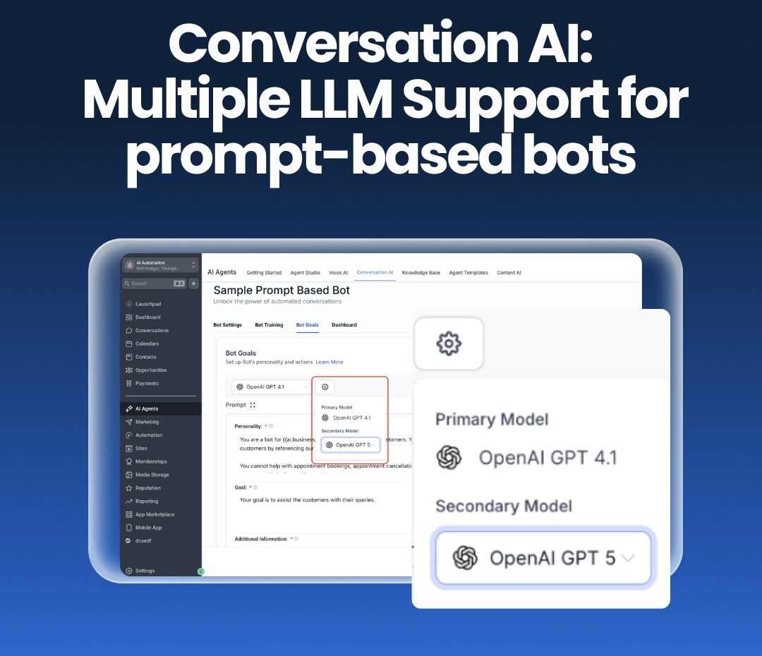 Conversation AI: Multiple LLM Support for Prompt-based Bots Conversation AI: Multiple LLM Support for Prompt-based Bots