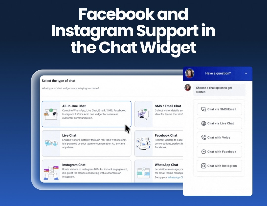 Facebook and Instagram Support in the Chat Widget Facebook and Instagram Support in the Chat Widget