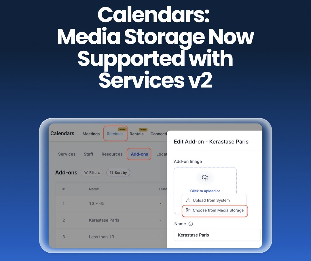 Calendars: Media Storage Now Supported with Services v2