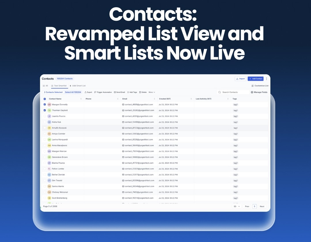 Contacts: Revamped List View and Smartlists Now Live Contacts: Revamped List View and Smartlists Now Live