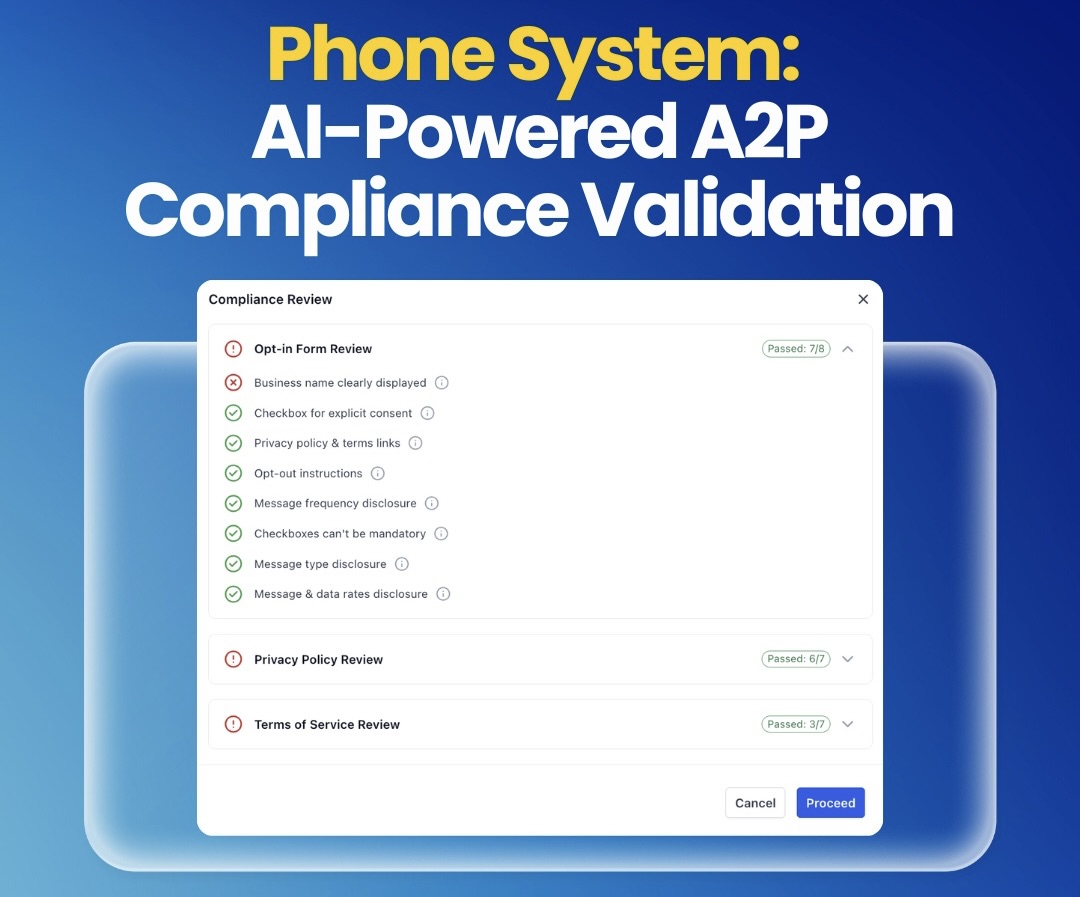 Phone System: AI Powered A2P Compliance Validation Phone System: AI Powered A2P Compliance Validation