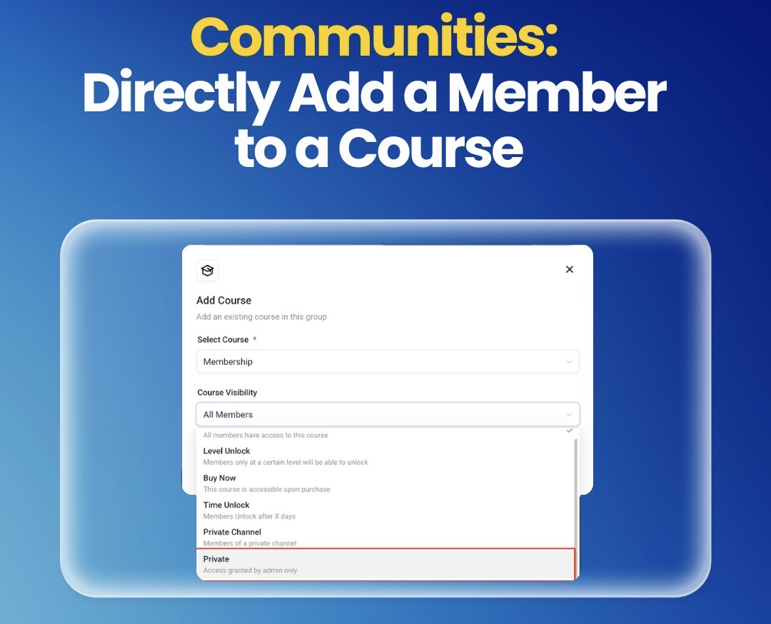 Communities: Directly Add a Member to a Course Communities: Directly Add a Member to a Course