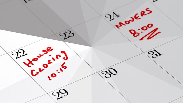 house closing date on calendar
