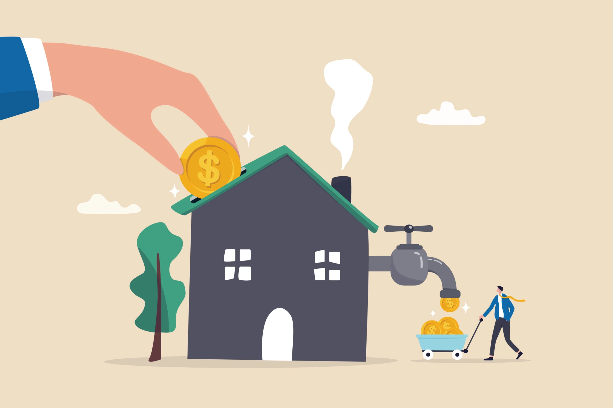 putting money into house and getting money out