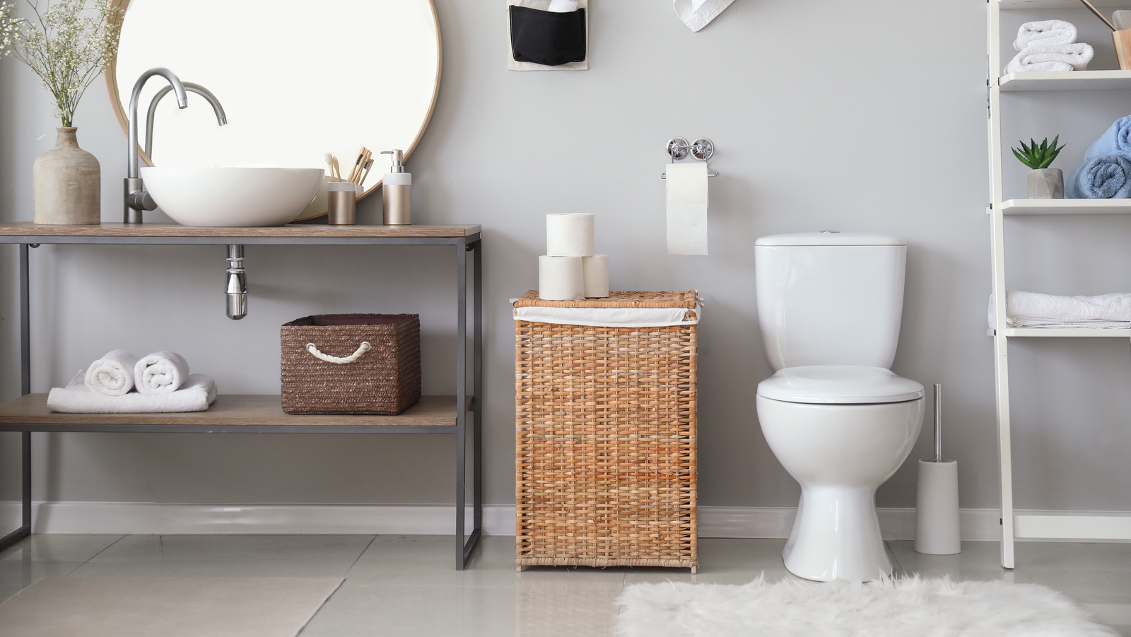 minimal clutter bathroom