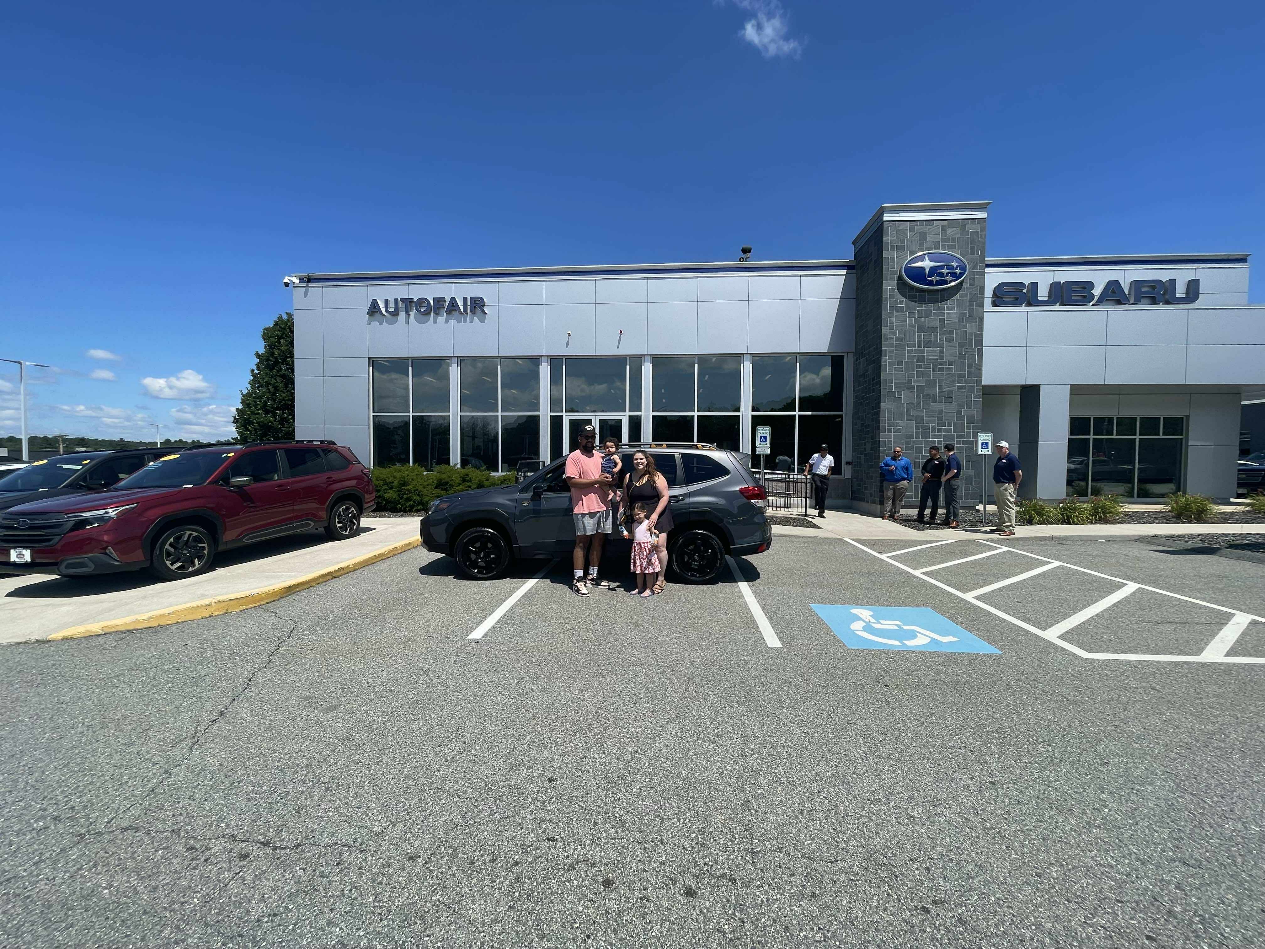 Sold Subaru — The Tejadas Family with their 2025 Forester Wilderness at AutoFair Subaru Haverhill