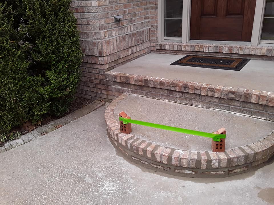 A brick renovated front step