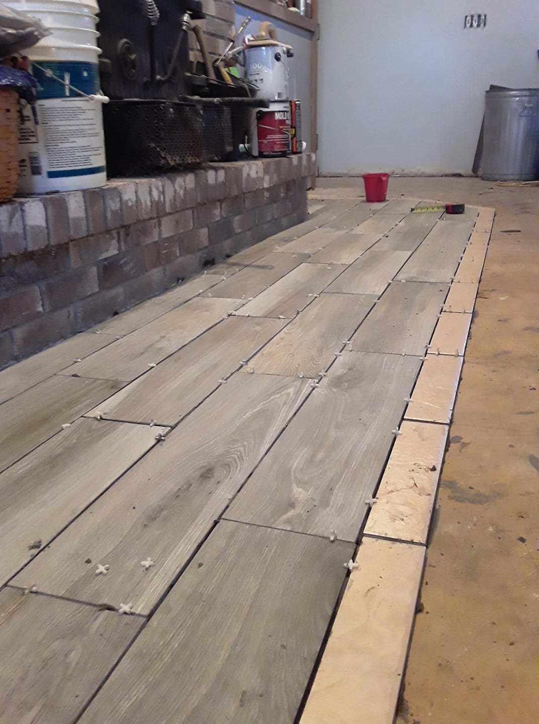 A floor paneling job