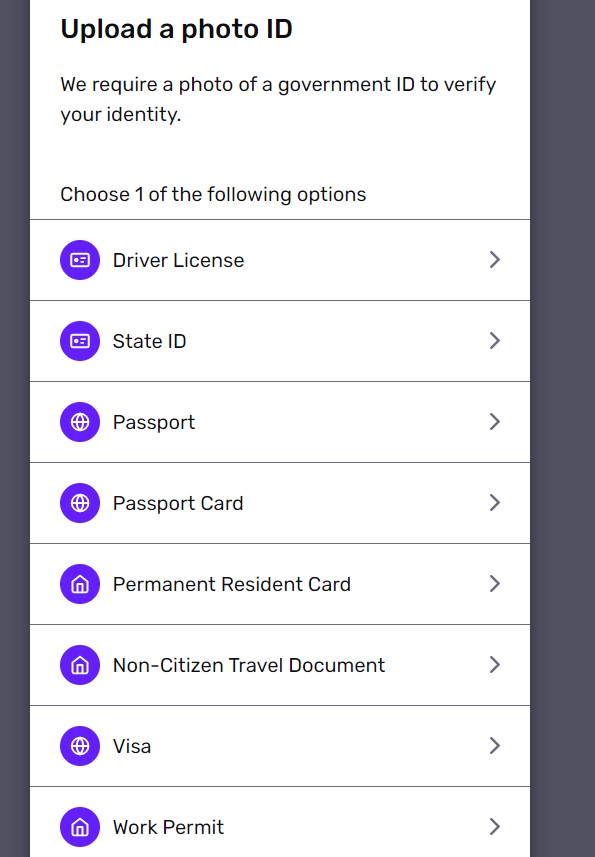 ID verification choice