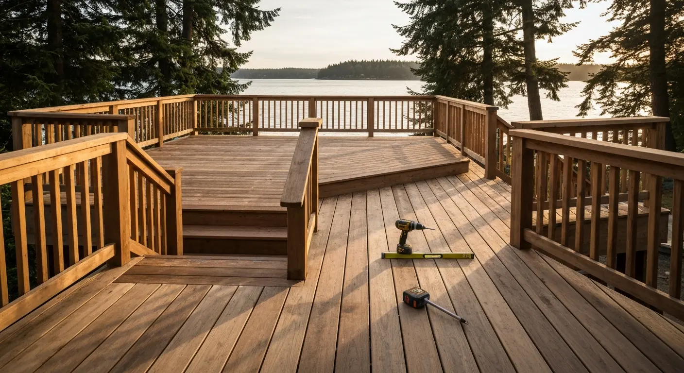 Deck building on Bainbridge Island