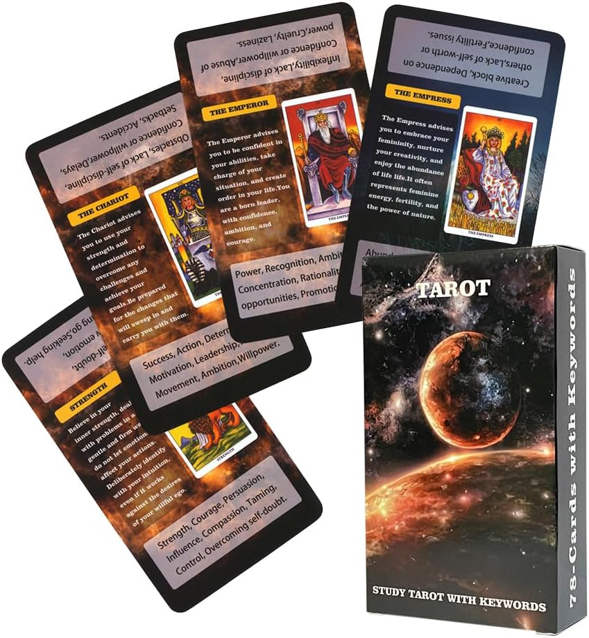 SUCADA Tarot Cards, 78 Deck Set for Beginners With Meanings On Them