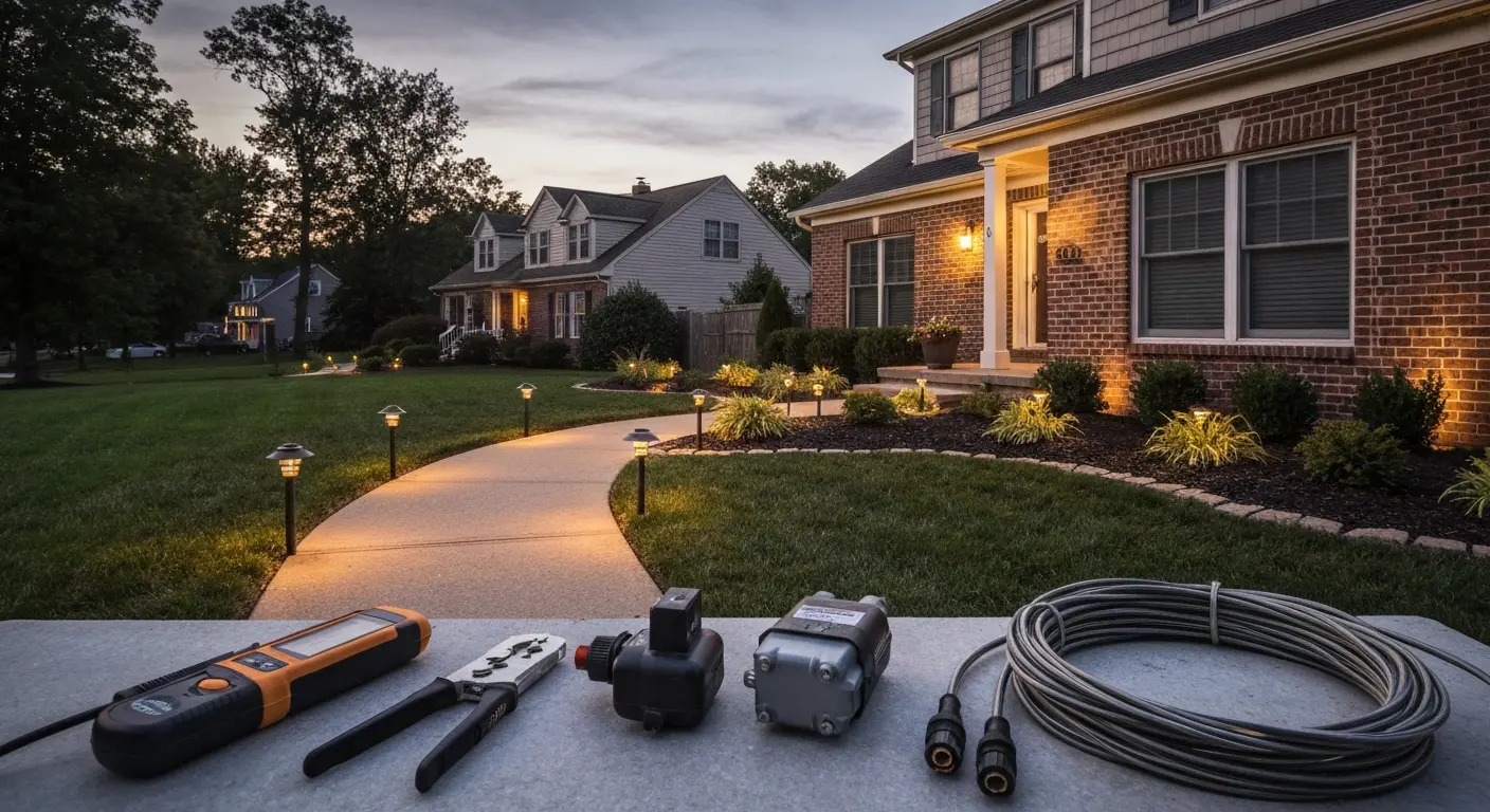 Outdoor and landscape lighting installation