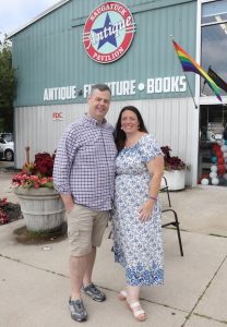 Jim and Stephanie Higginbottom, owners of Saugatuck Antiques Pavilion. Photo by Carmel Musich/DeVries Photography.