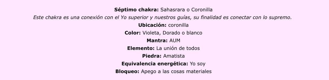 Séptimo chakra: Sahasrara o Coronilla