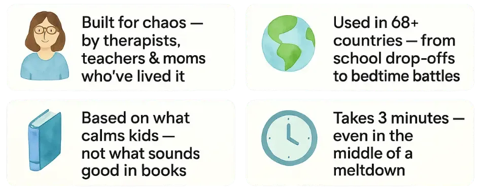 Benefit: Built for chaos by therapists, teachers & moms