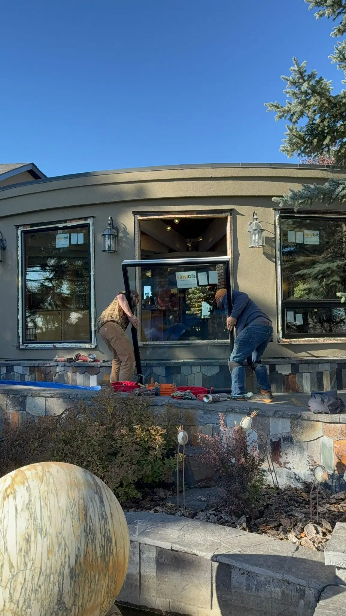 Professional door installation work