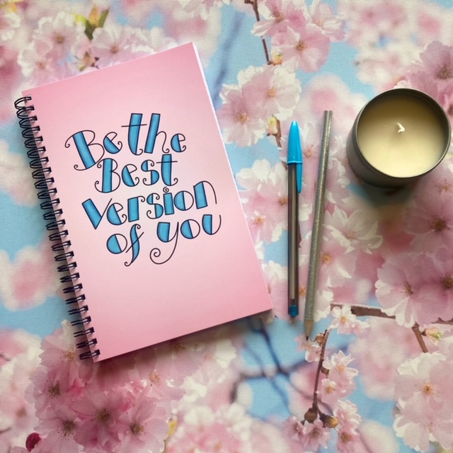 positive notebook cover reads by the best version of you