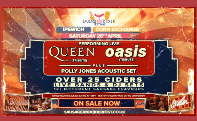  Sausage & Cider Festival – Saturday at Ipswich Cornhill