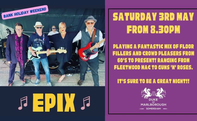 The Epix, performing at the duke of malborough, Ipswich