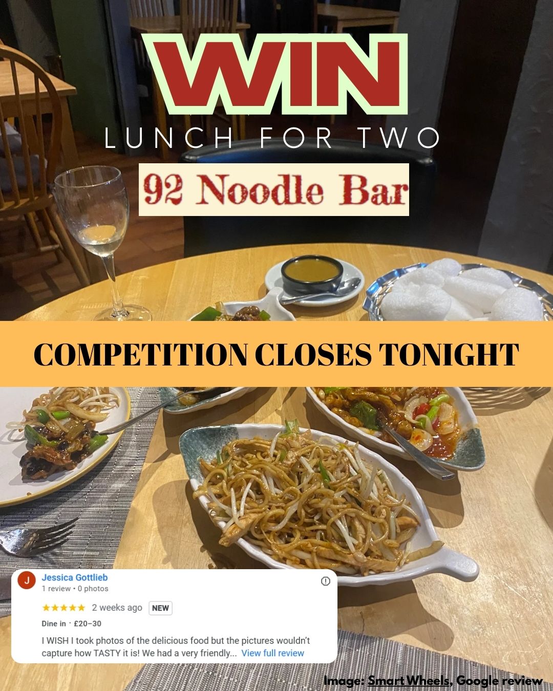 Win a meal for two at 92Noodle bar