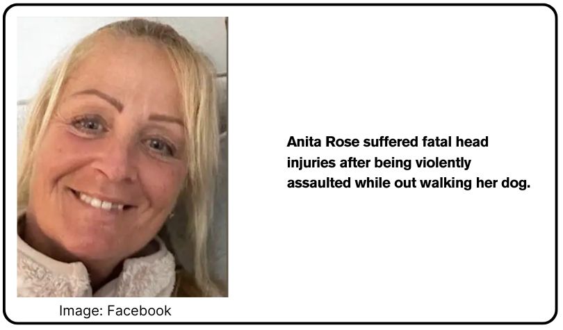 Anita Rose, 57, who died after being attacked while walking her dog in Brantham, Suffolk.