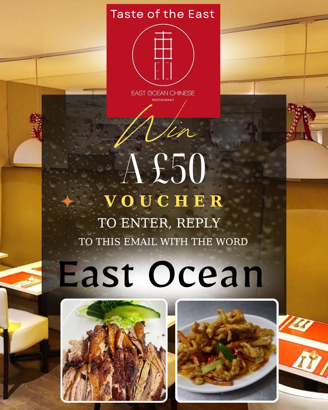 win a £50 voucher for East Ocean Ipswich