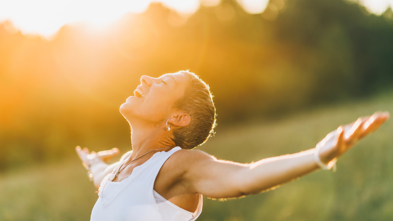 Woman in a peaceful space releasing emotions during a spiritual awakening Woman in a peaceful space releasing emotions during a spiritual awakening