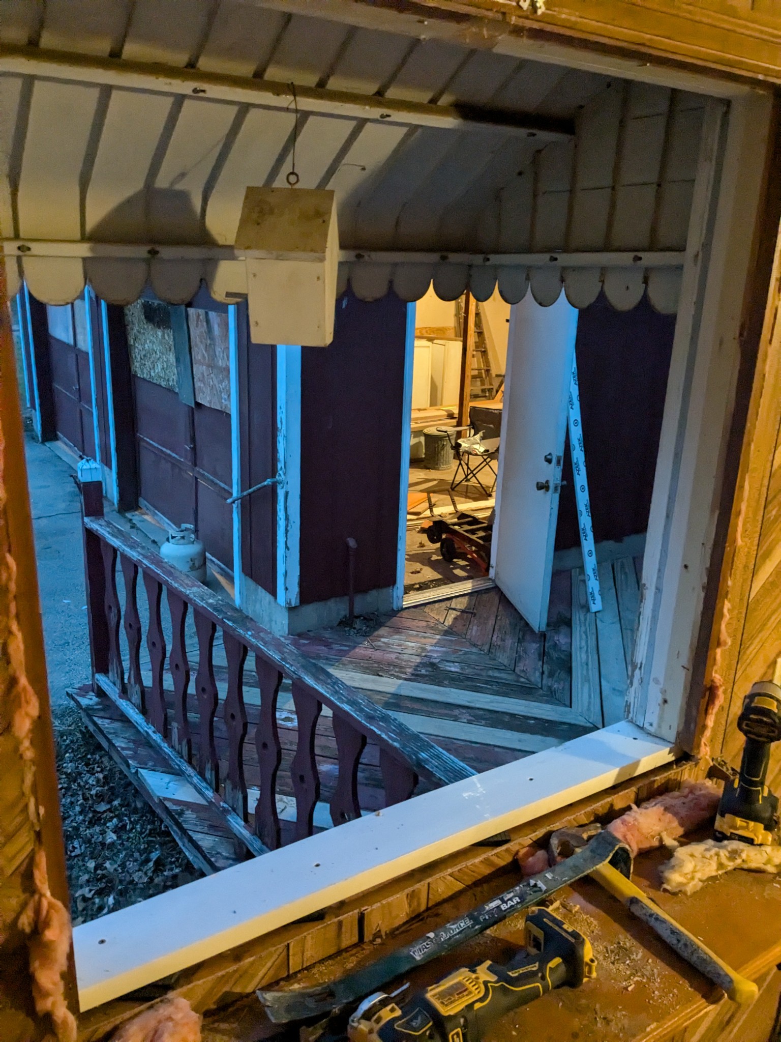 Damaged window frame with a rotted wooden sill that needs replacement. Damaged window frame with a rotted wooden sill that needs replacement.