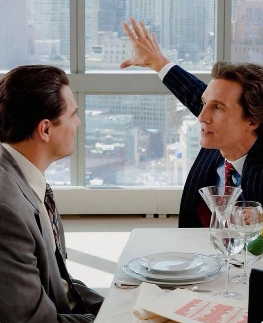Matthew McConaughey Explaining Something to Leo Meme