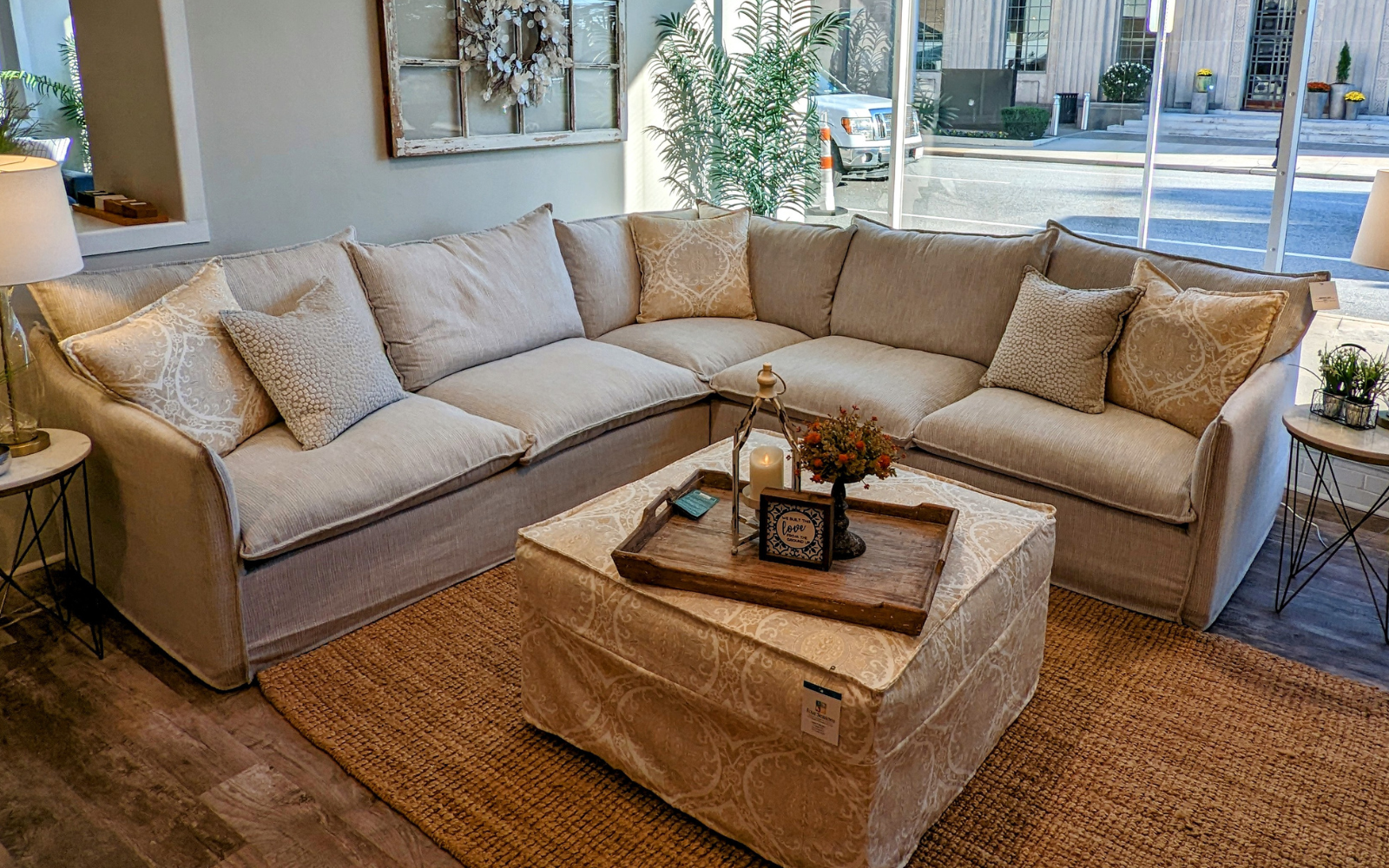 Slipcovered Sectional Couch