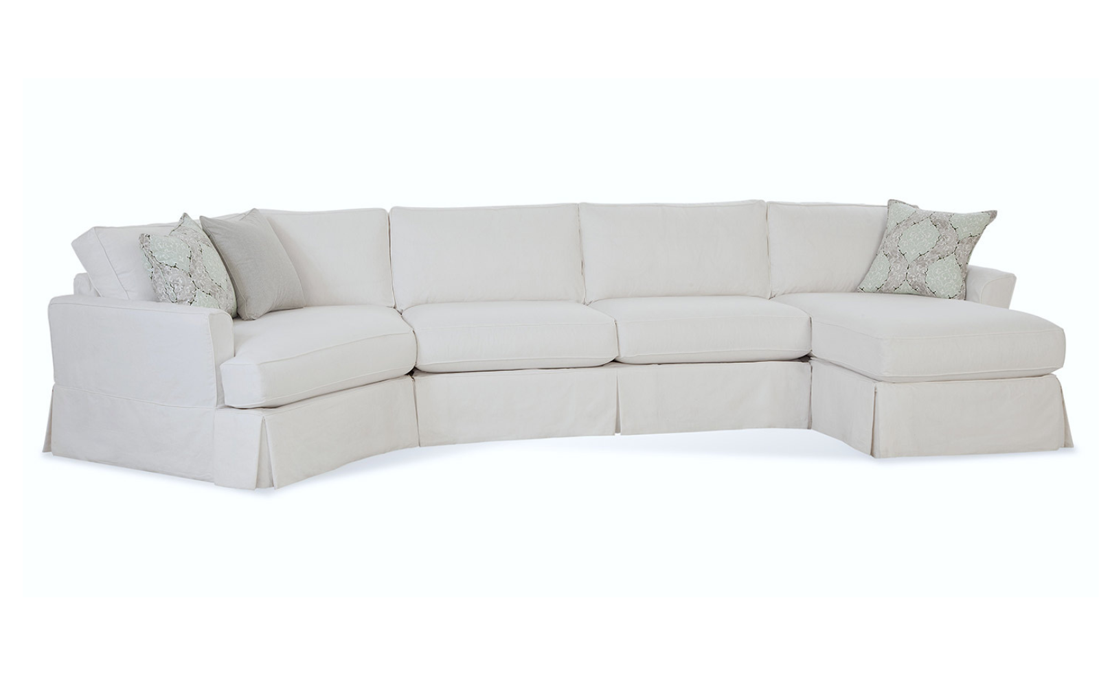 Slipcovered sectional sofa