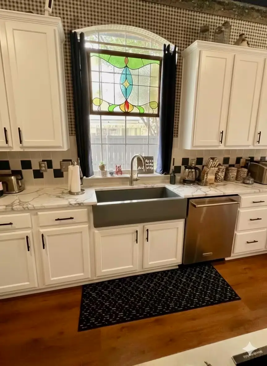 After white cabinets