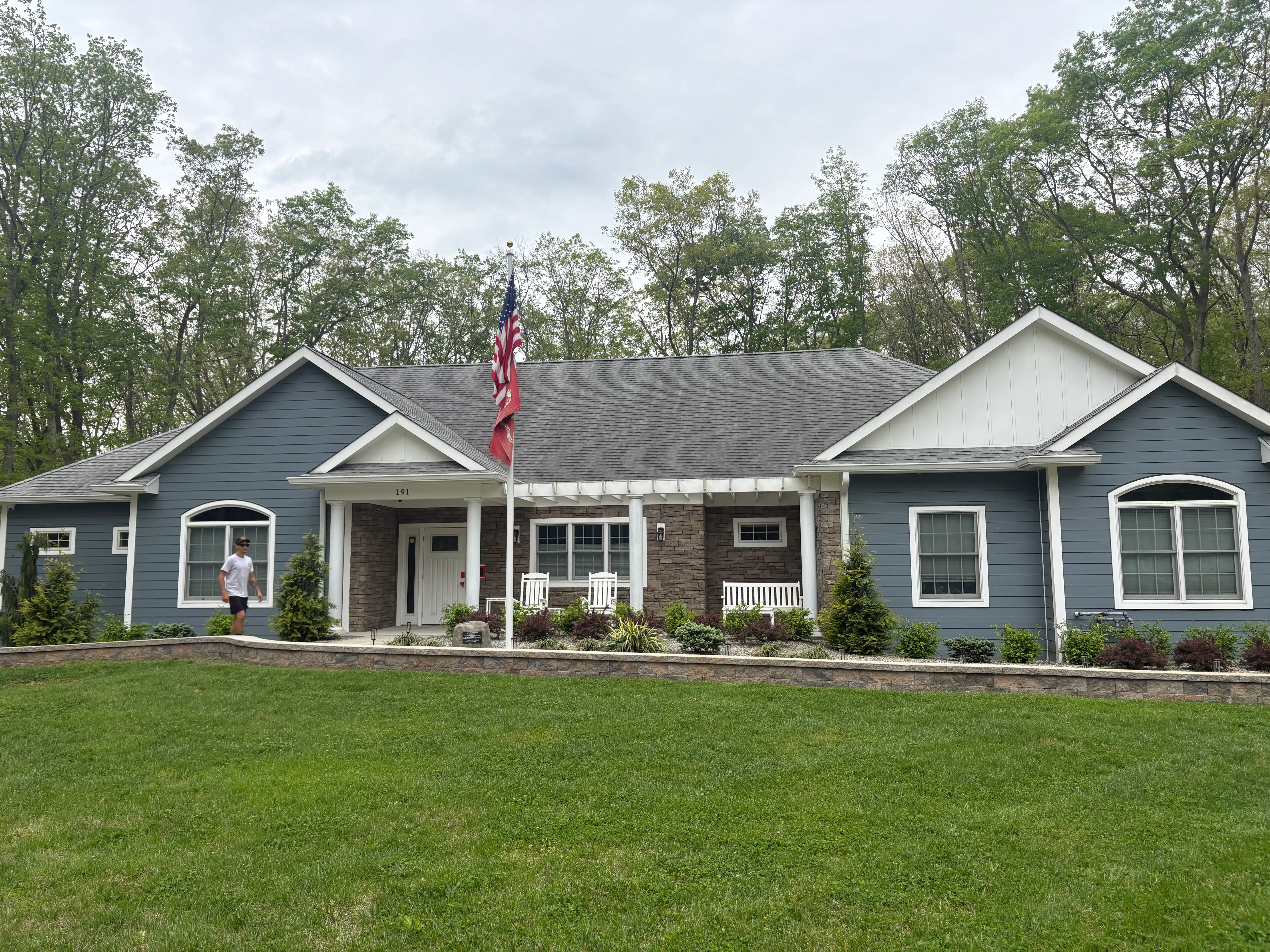 Soft washing process on a New Jersey home