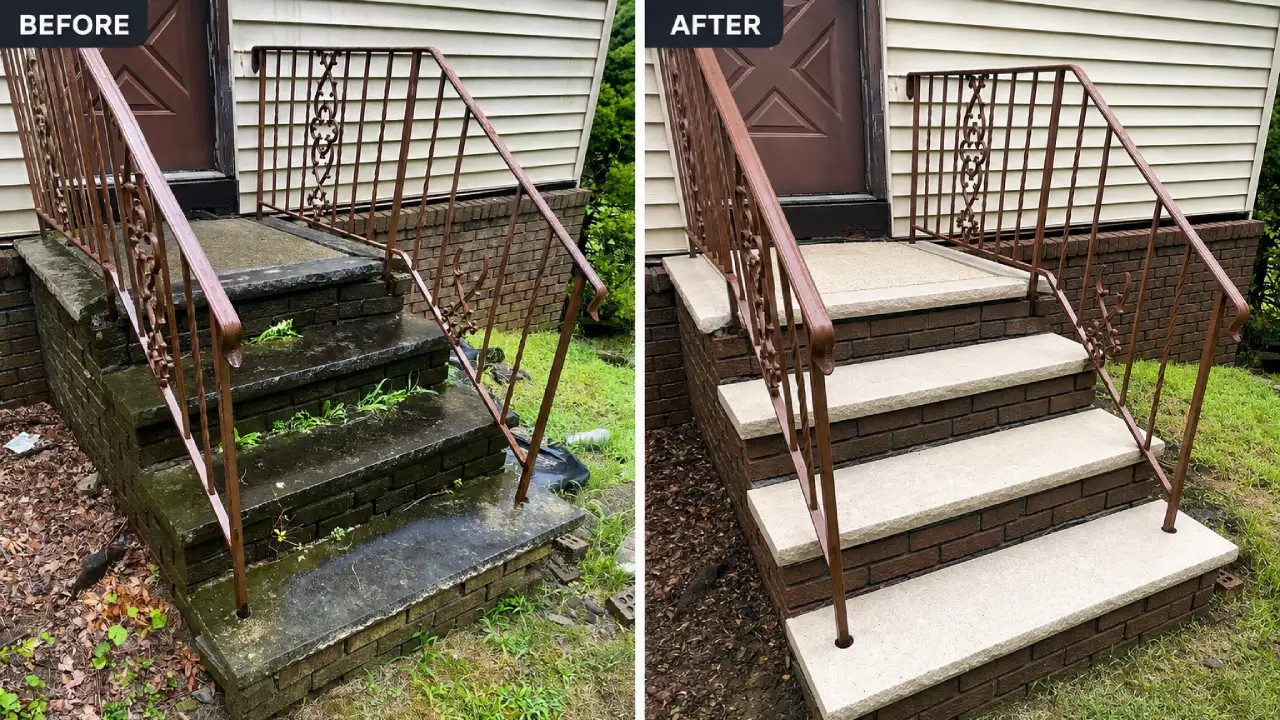 Professionally cleaned concrete surfaces in New Jersey