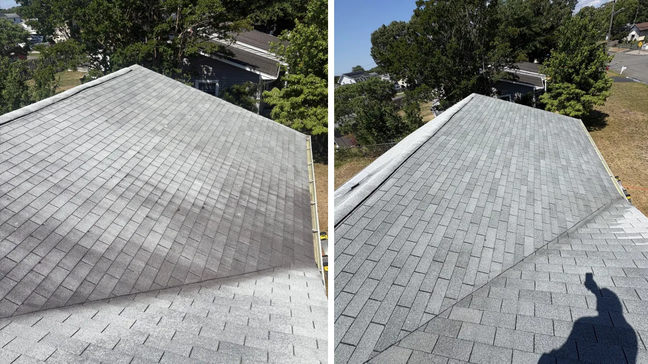 Roof washing project 2 in New Jersey