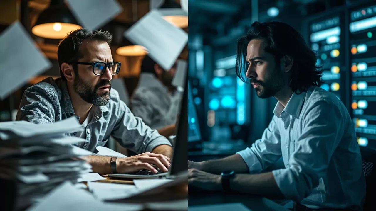 Comparison of traditional vs AI-powered business workflow and productivity results Comparison of traditional vs AI-powered business workflow and productivity results