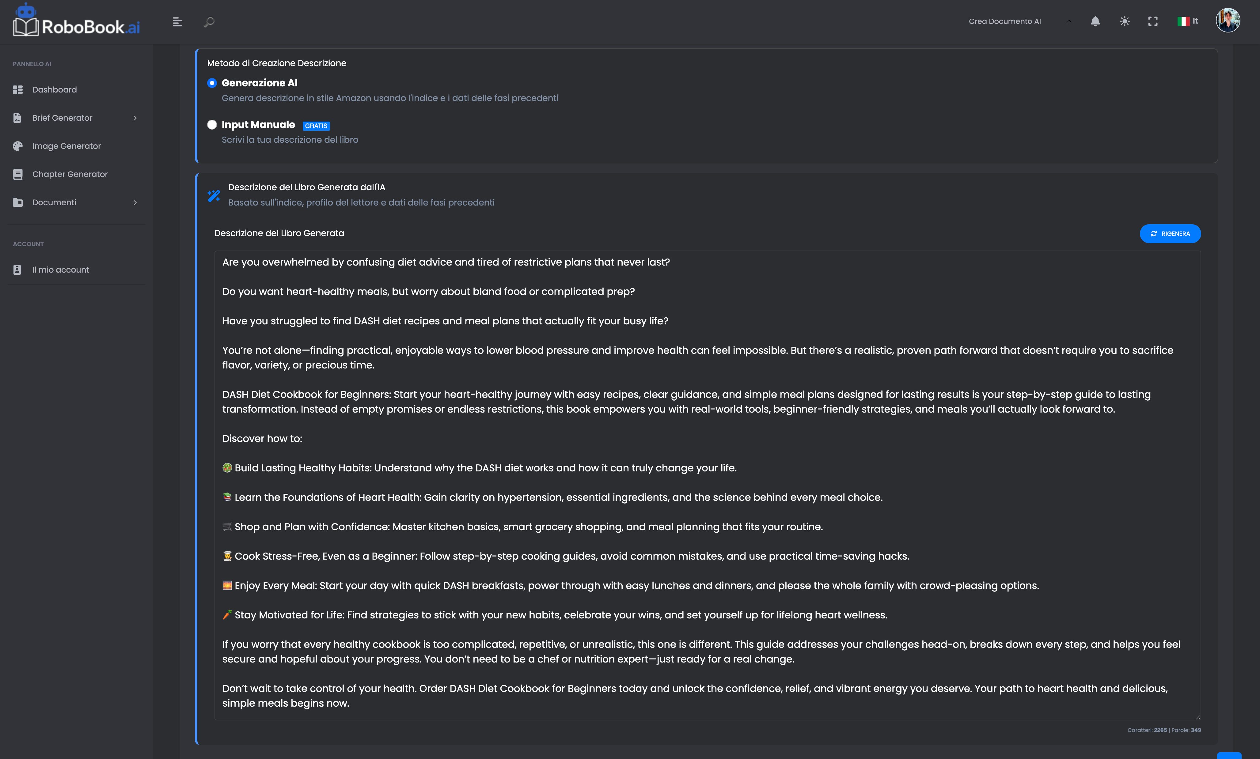 Creazione descrizione