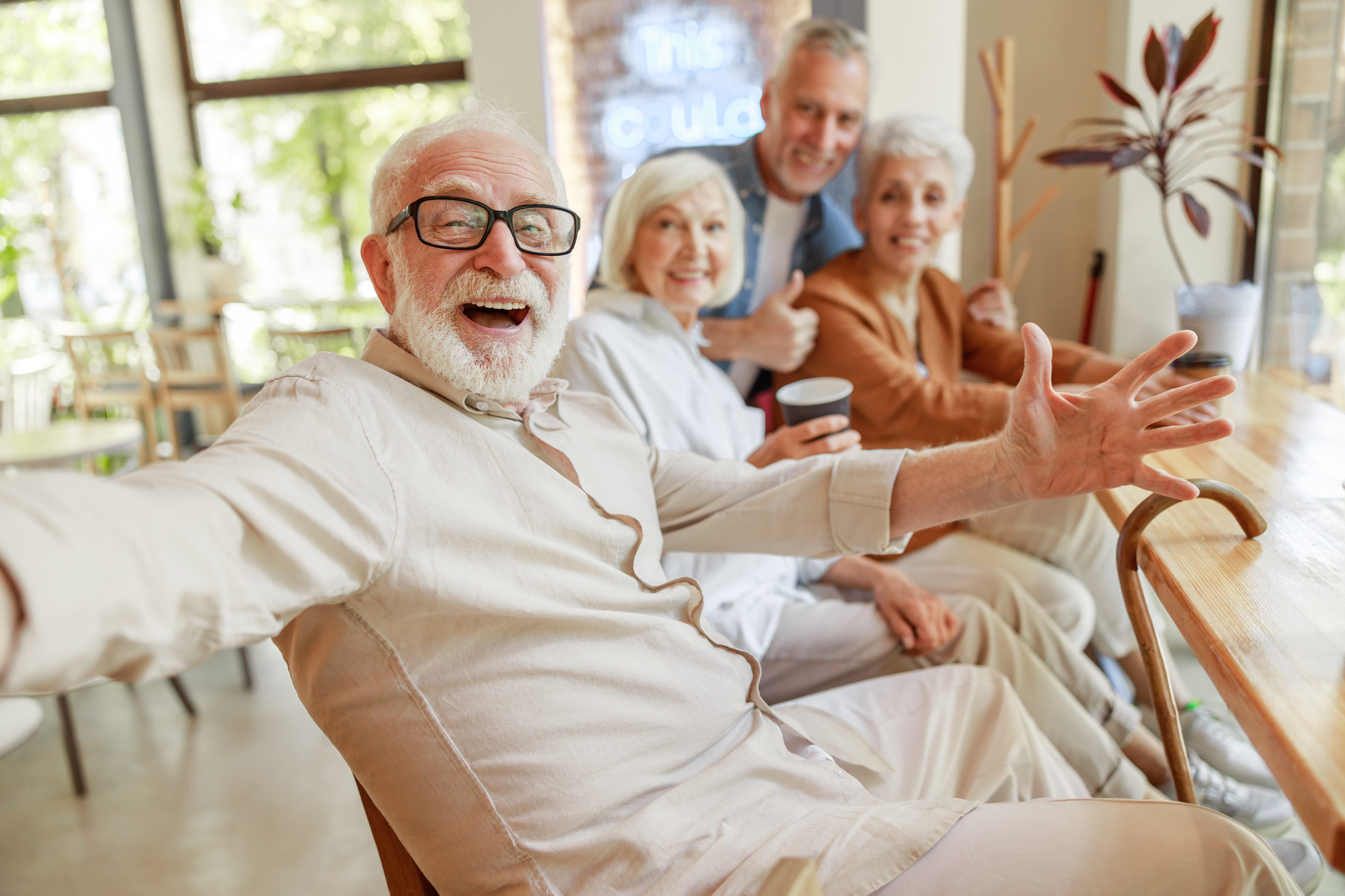 alt="A group of seniors enjoying their day, greeting an old friend as they sit and relax without the stress of worrying about their insurance needs. Working with a qualified independent agency has them at peace with the day." alt="A group of seniors enjoying their day, greeting an old friend as they sit and relax without the stress of worrying about their insurance needs. Working with a qualified independent agency has them at peace with the day."