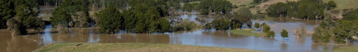 panoramic view of a flooded river