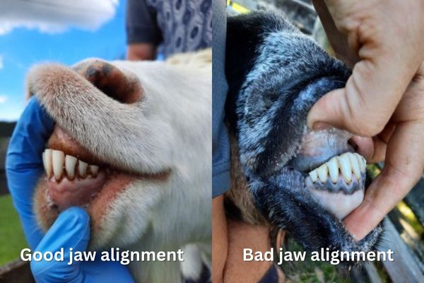a side by side comparison of a good and poor jaw conformation