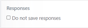 Settings - Save Responses Setting Settings - Save Responses Setting