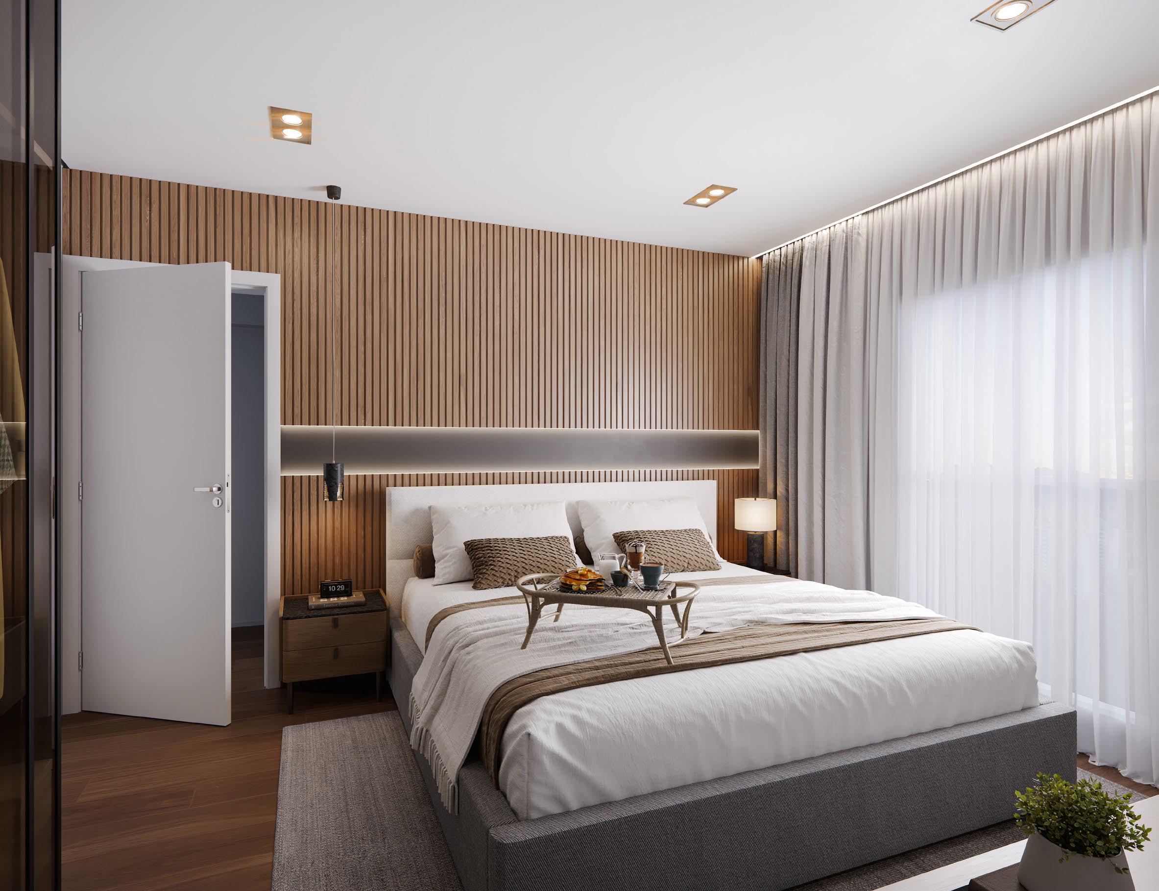 Puerta moderna en dormitorio