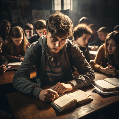 Teen having difficulty to participate in class.