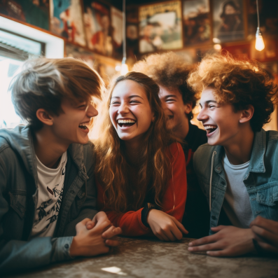 Teens looking happy and feeling better.