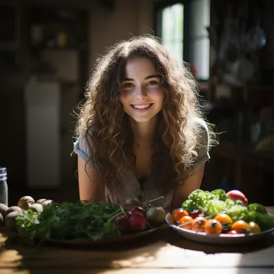 A teen having a healthy diet.