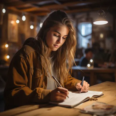 Teen calms her anxiety through writing.