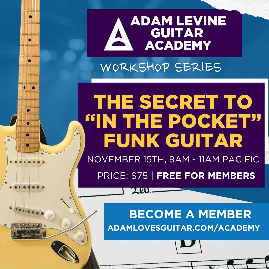 <p><strong><em><span style="color: rgb(0, 0, 0); font-family: Arial, sans-serif">The Secret to “In the Pocket” Funk Guitar</span></em></strong></p>