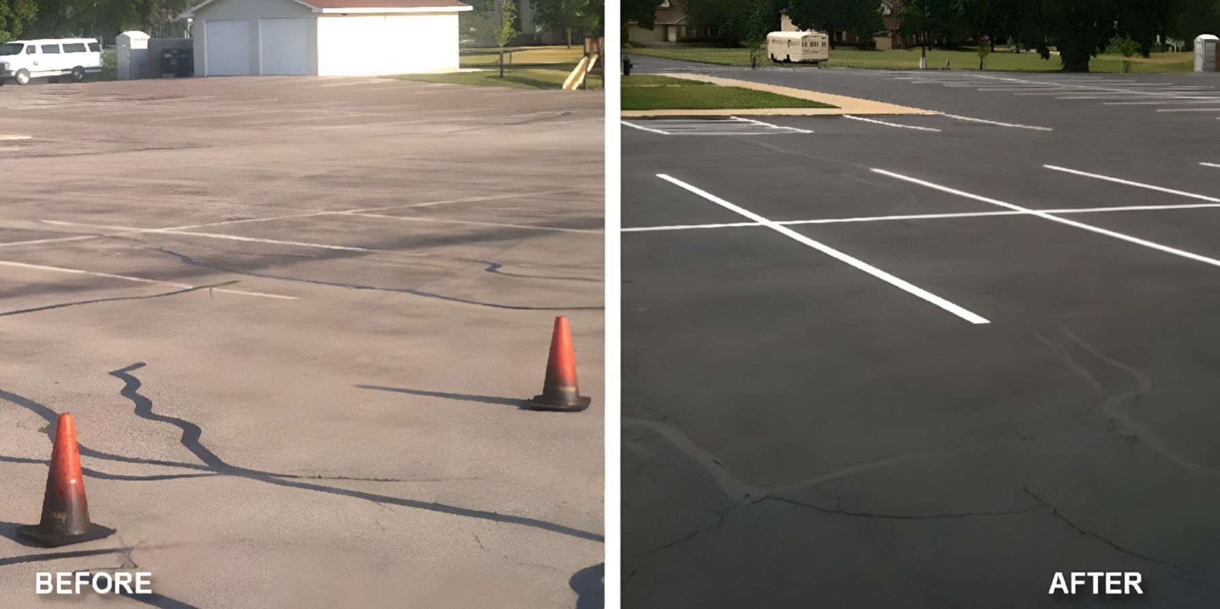 Property manager and contractor planning a long-term asphalt and concrete maintenance program